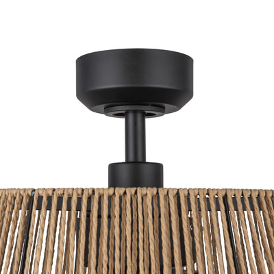 Isla 24-in Matte Black and Braided Rope Reversible DC LED Ceiling Fan