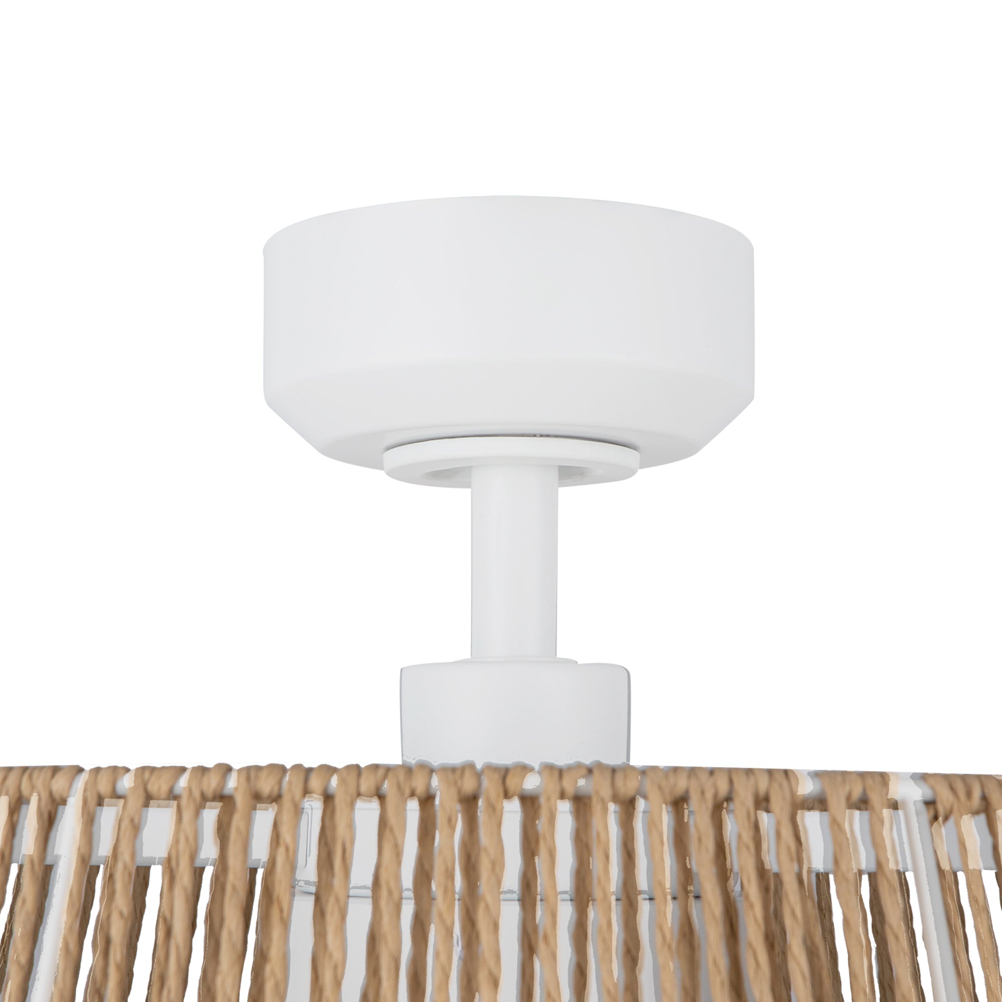 Isla 24-in White and Braided Rope Reversible DC LED Ceiling Fan