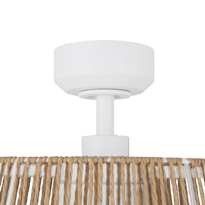 Isla 24-in White and Braided Rope Reversible DC LED Ceiling Fan