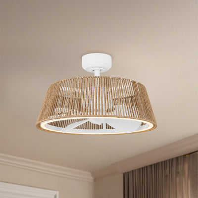 Isla 24-in White and Braided Rope Reversible DC LED Ceiling Fan