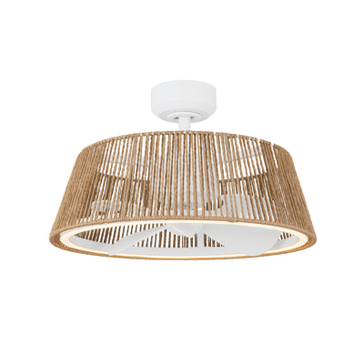 Isla 24-in White and Braided Rope Reversible DC LED Ceiling Fan