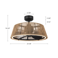 Isla 24-in White and Braided Rope Reversible DC LED Ceiling Fan