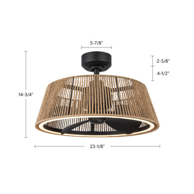 Isla 24-in White and Braided Rope Reversible DC LED Ceiling Fan