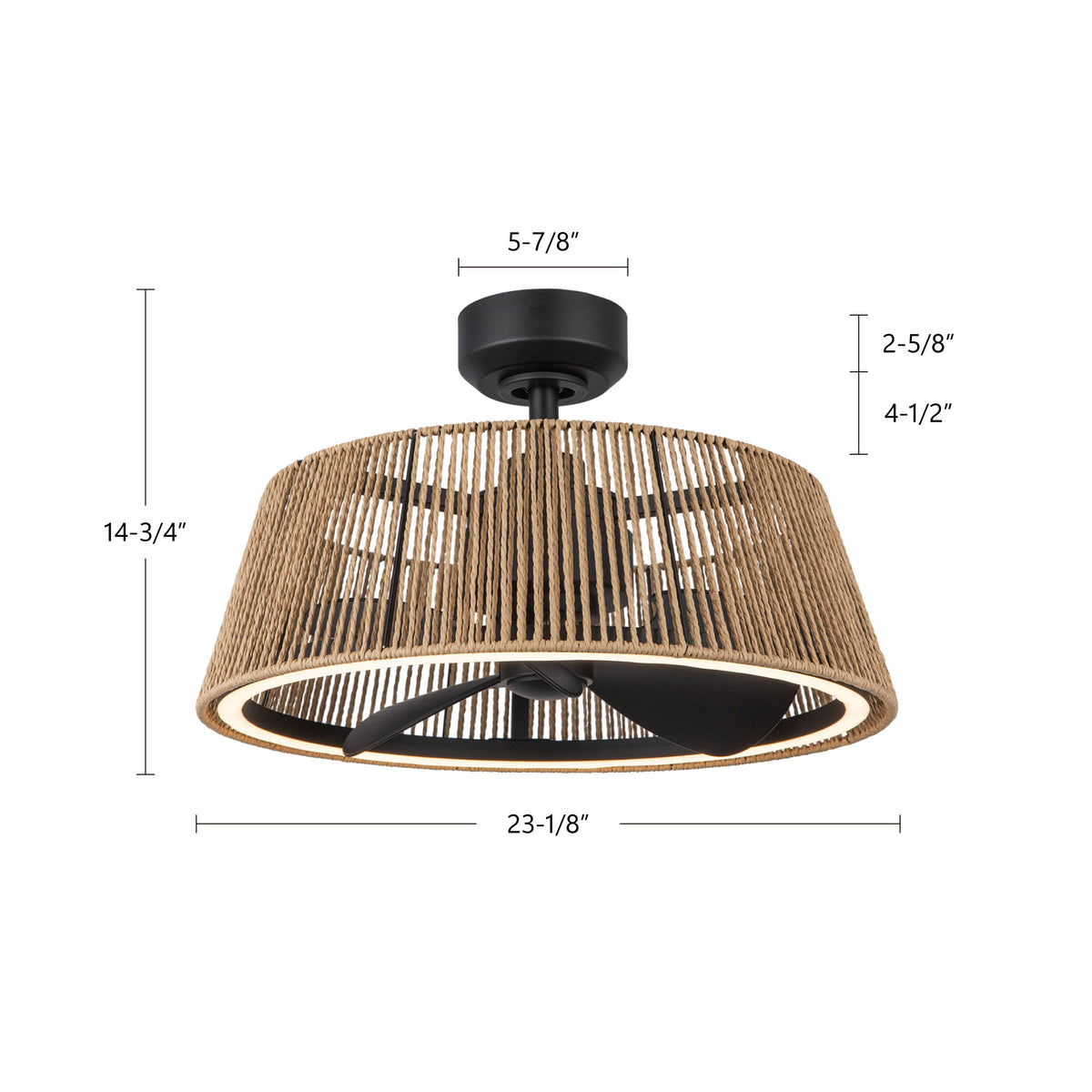 Isla 24-in White and Braided Rope Reversible DC LED Ceiling Fan