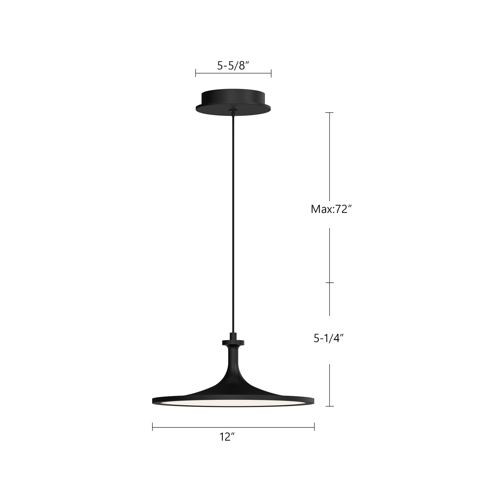Issa 12-in Aluminum Pendant