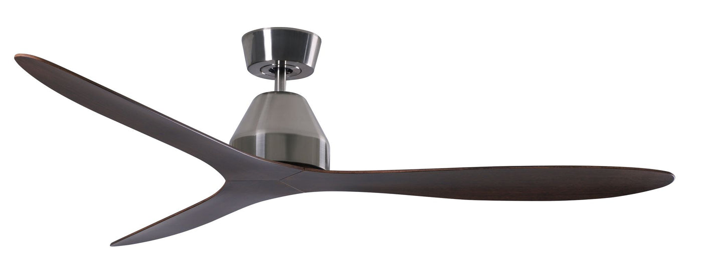 56 Inch DC WiFi Indoor Outdoor Smart Fan in Brushed Chrome with Koa Blades