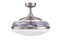 EVO2 48 Inch 3 Light Chrome Fan with Retractable Blades