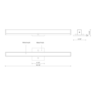 Jane-Slim 36-in Aluminum Vanity Light