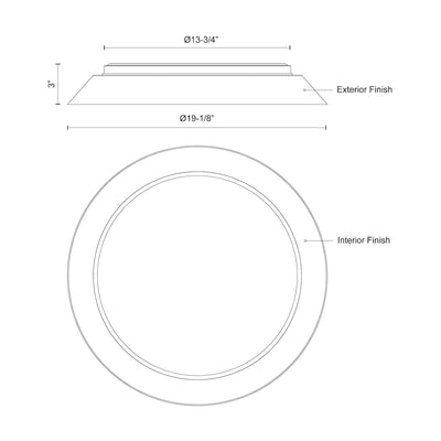Jasper 19-in Steel Flush Mount