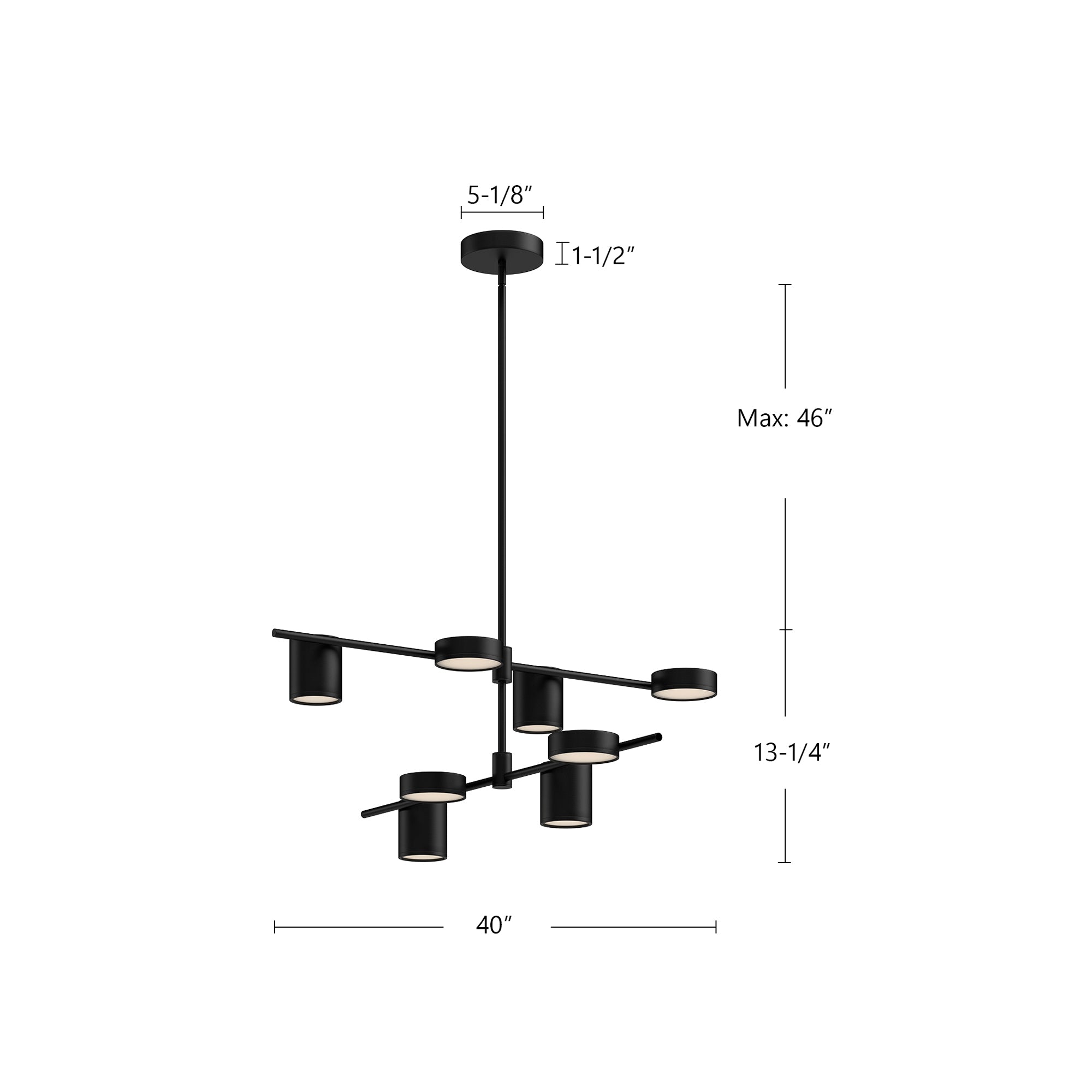 Jayden 40-in Steel Chandelier