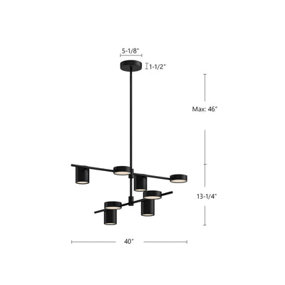 Jayden 40-in Steel Chandelier