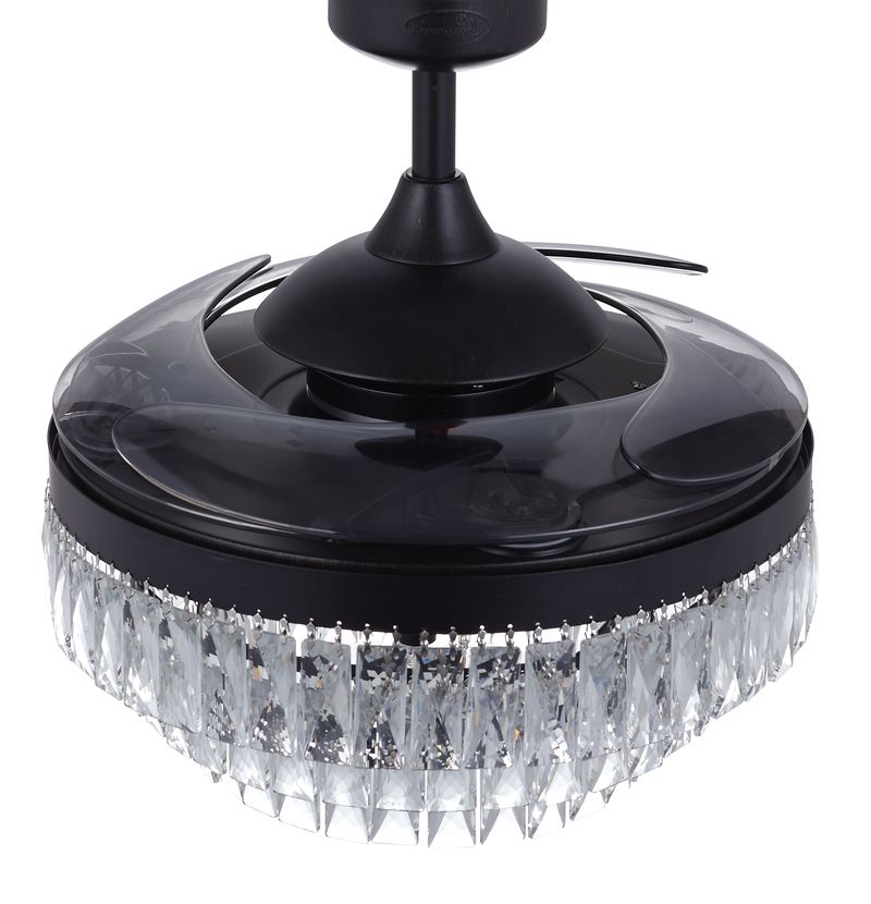 48 Inch Antique Black Retractable Blade Ceiling Fan