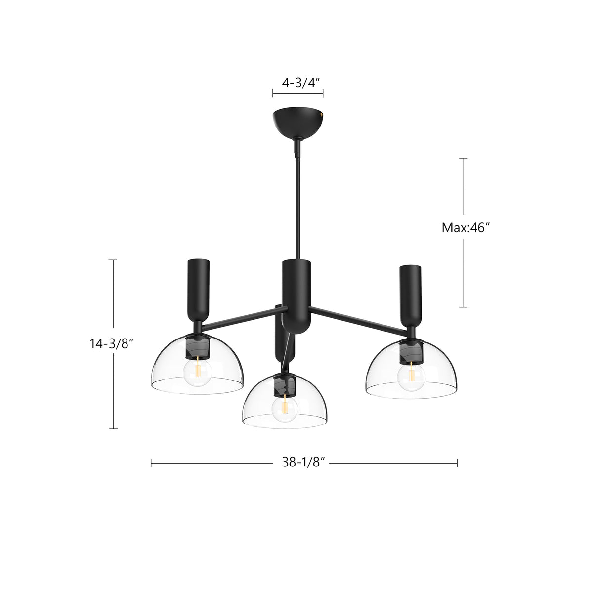Jude 38-in Steel Chandelier