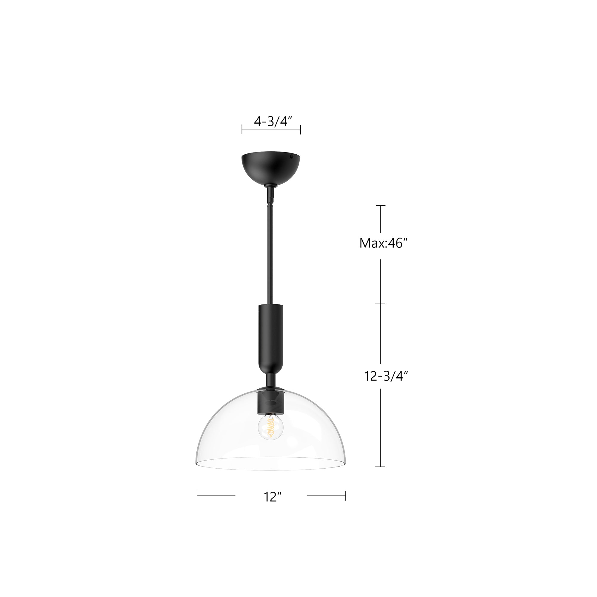 Jude 12-in Steel Pendant
