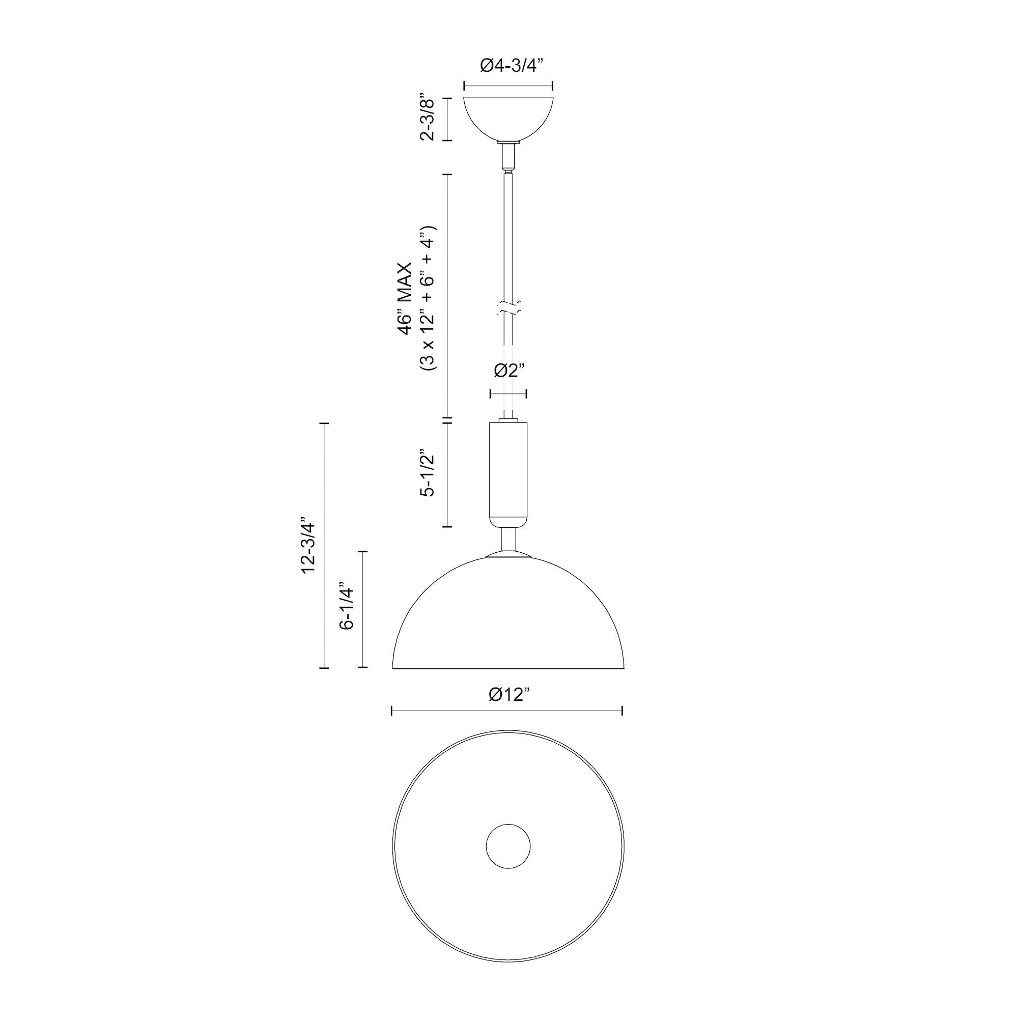 Jude 12-in Steel Pendant