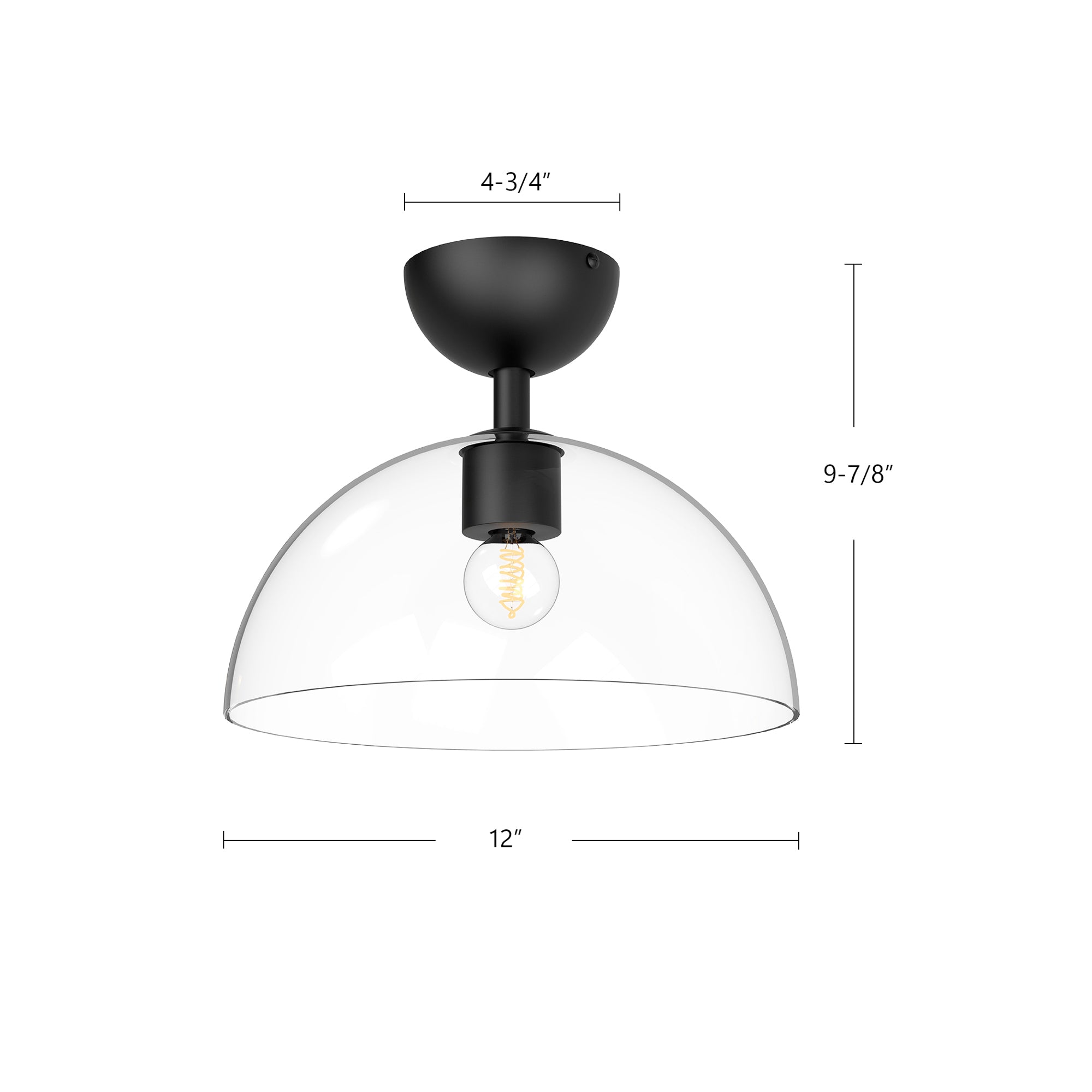 Jude 12-in Steel Semi-Flush Mount