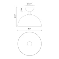 Jude 12-in Steel Semi-Flush Mount