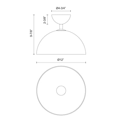 Jude 12-in Steel Semi-Flush Mount