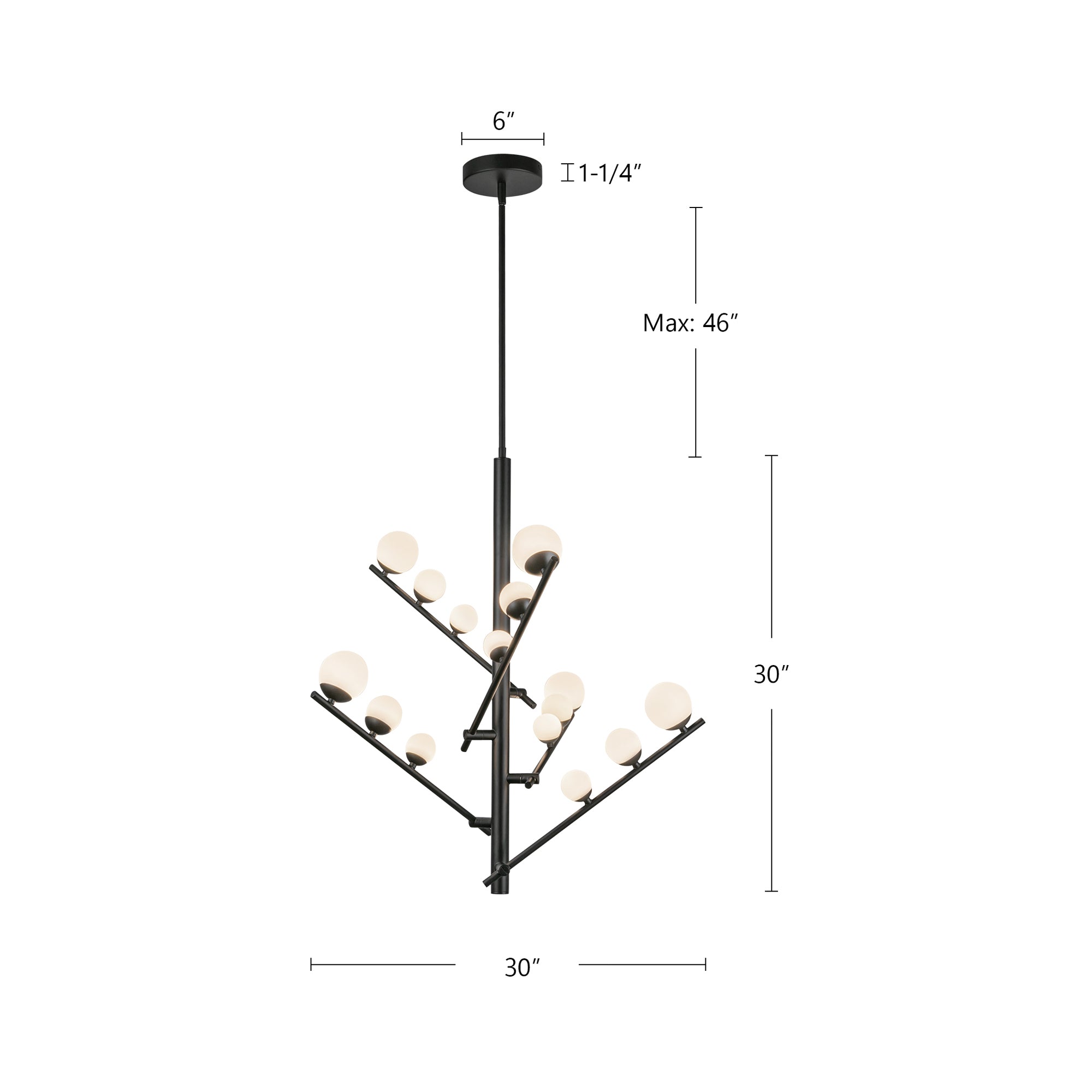 Cypress 5 Head Aluminum Chandelier