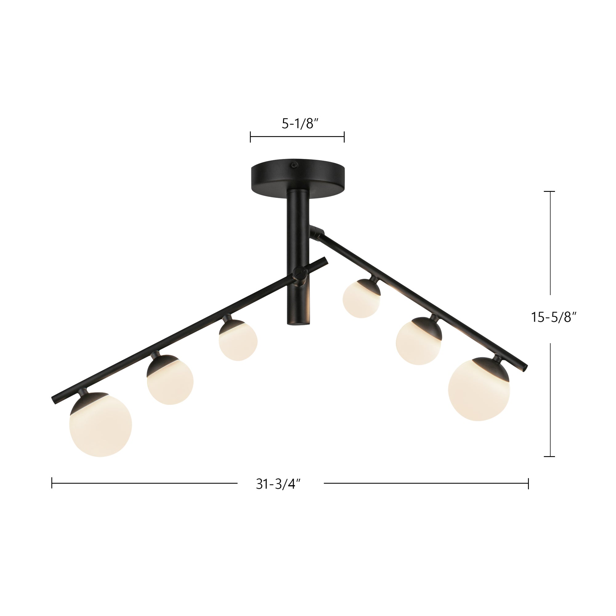 Cypress 2 Head Aluminum Semi-Flush Mount
