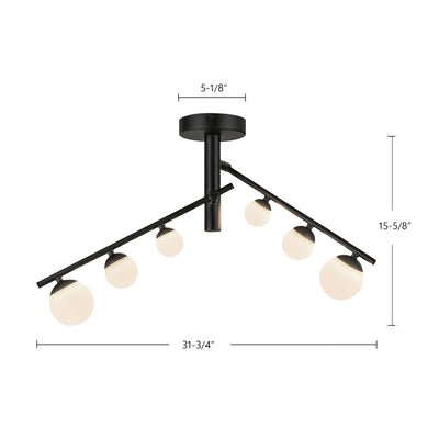 Cypress 2 Head Aluminum Semi-Flush Mount