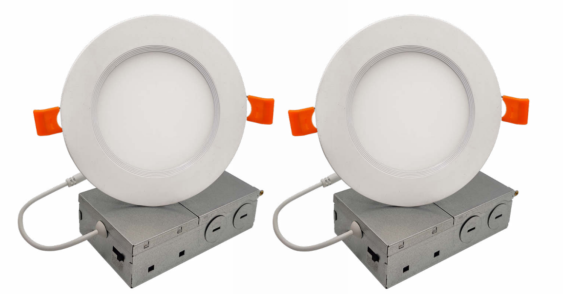 6-inch White 14W Dimmable LED J-Box Recessed Downlight, 2700K, 1100 Lumens, 2-Pack