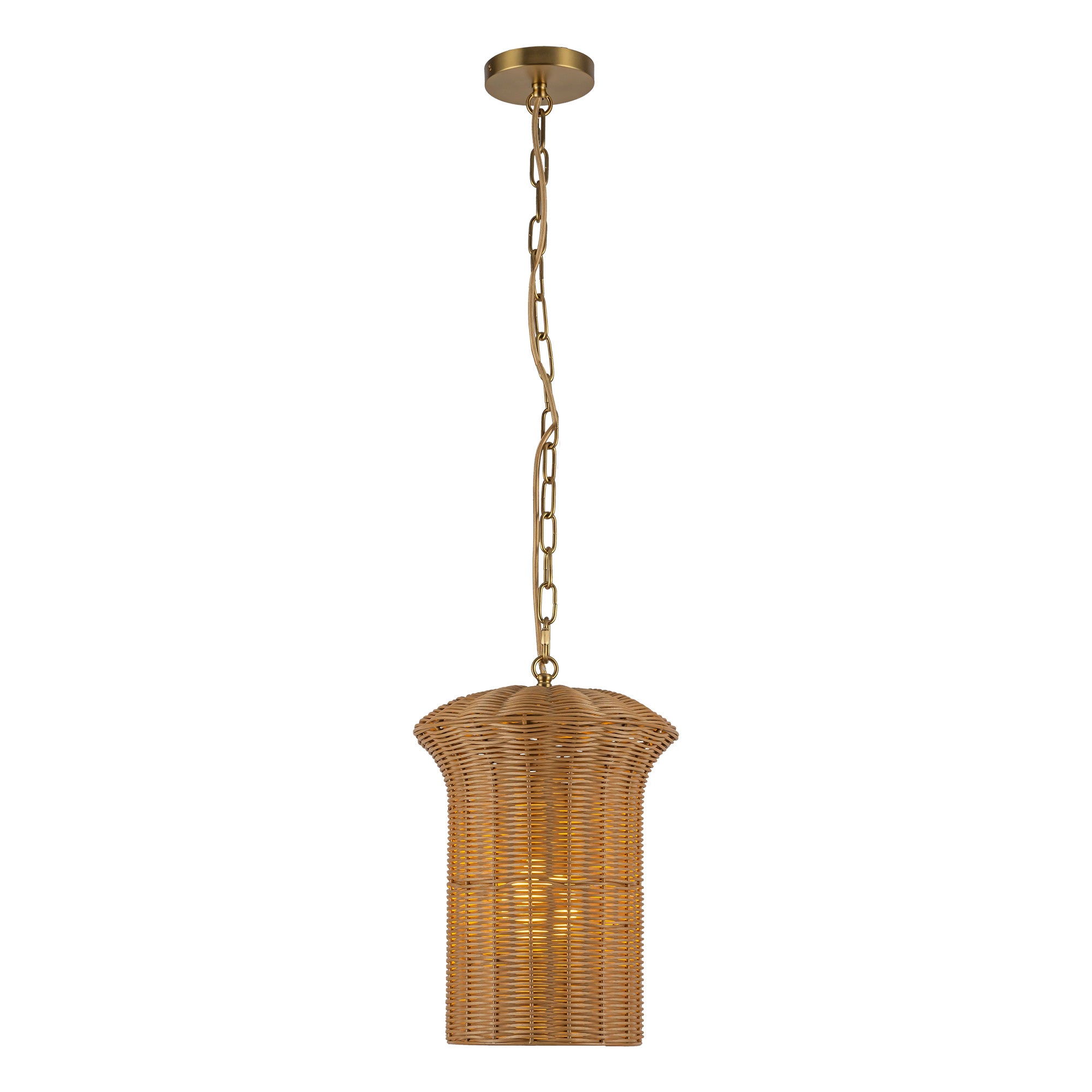 Kai 11-in Rattan Shade Socket Pendant