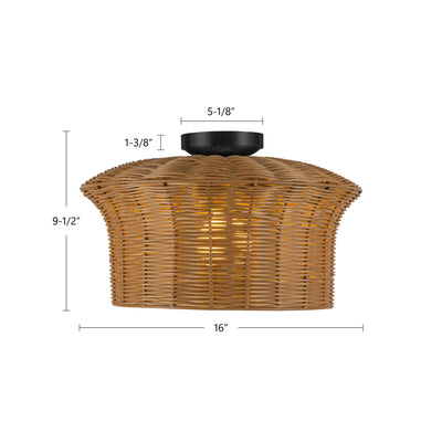 Kai 16-in Steel Semi-Flush Mount