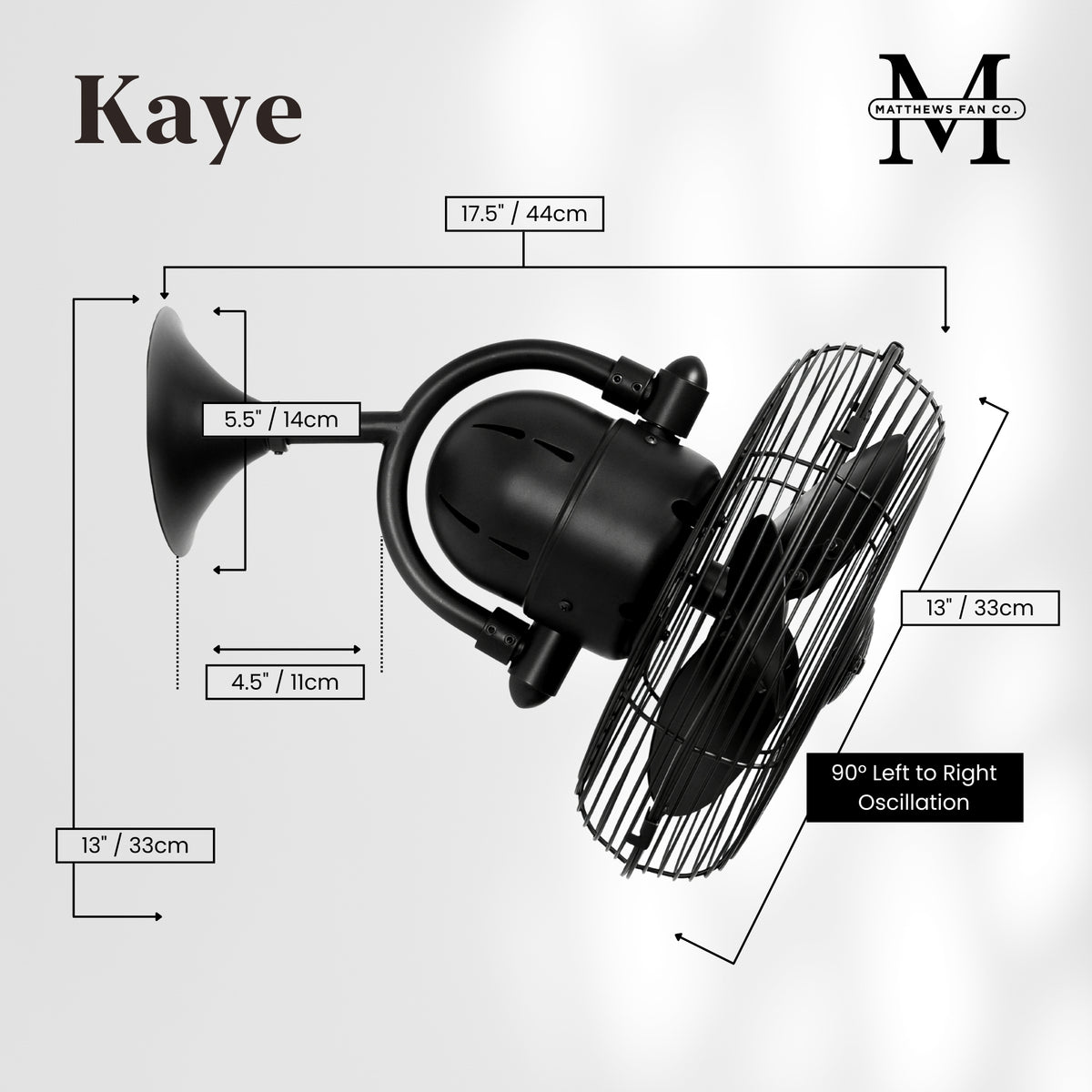 13-Inch Kaye Oscillating Wall Fan