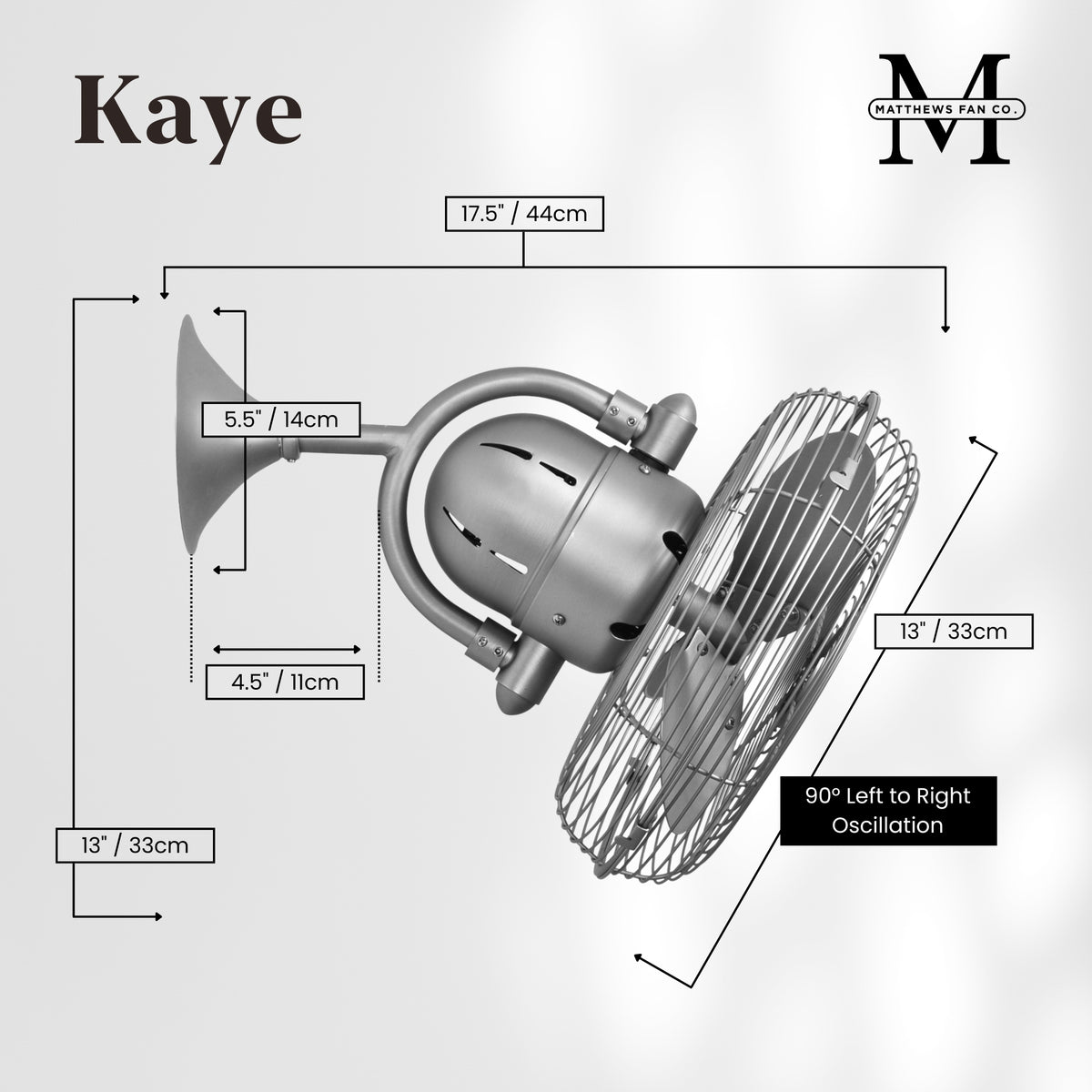 13-Inch Kaye Oscillating Wall Fan