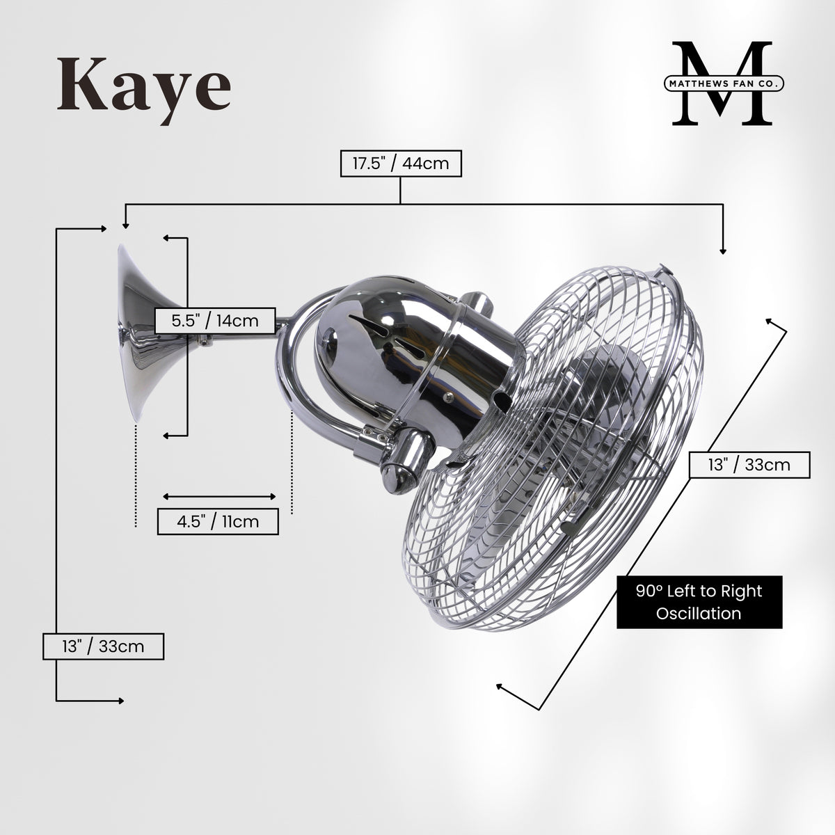 13-Inch Kaye Oscillating Wall Fan