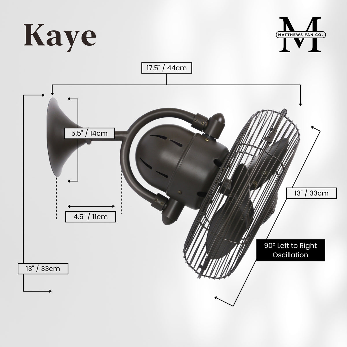 13-Inch Kaye Oscillating Wall Fan