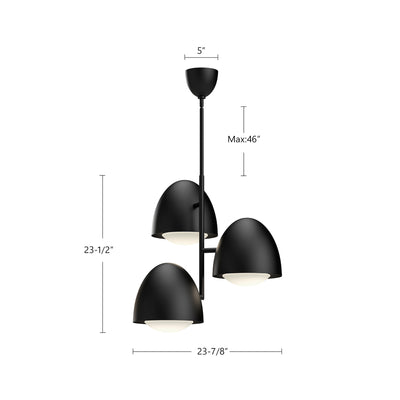 Kenji 24-in Steel Chandelier