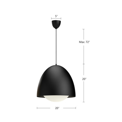 Kenji 20-in Steel Pendant