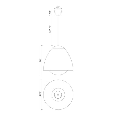 Kenji 20-in Steel Pendant