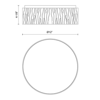 Kensington 12-in Steel Flush Mount