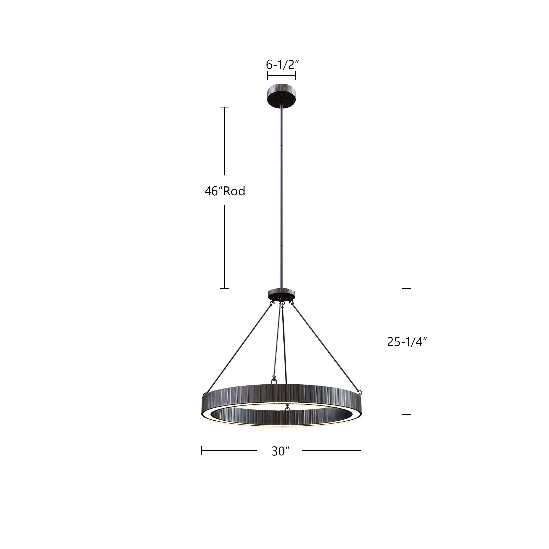 Kensington 30-in Steel Pendant