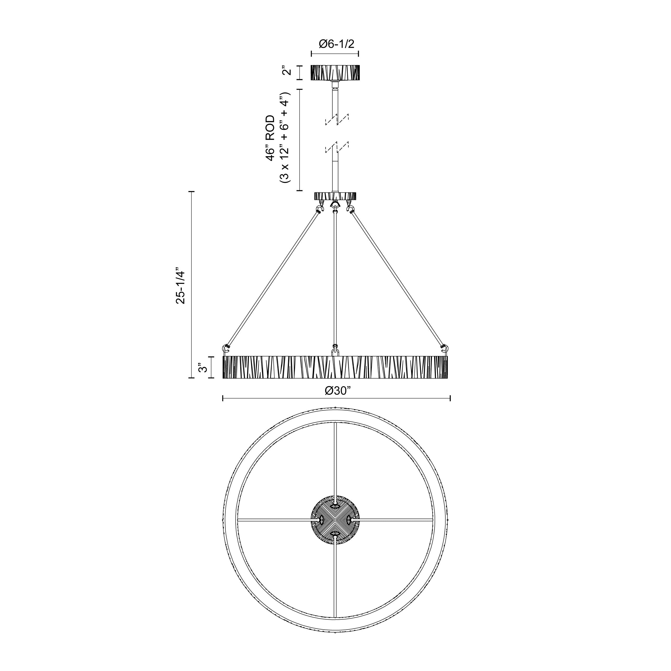 Kensington 30-in Steel Pendant