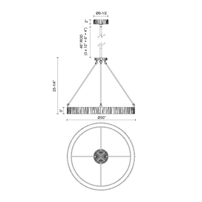 Kensington 30-in Steel Pendant