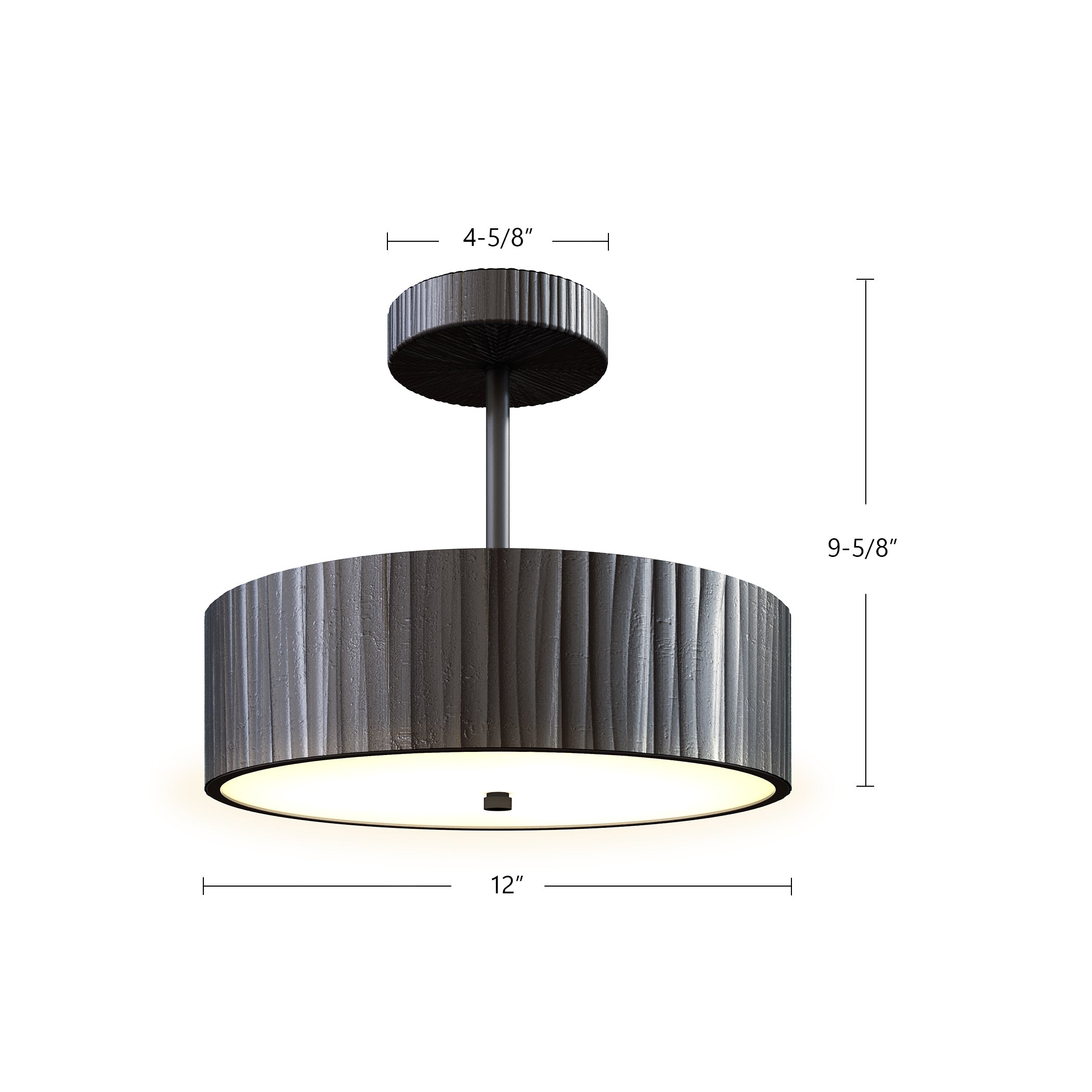 Kensington 12-in Steel Semi-Flush Mount