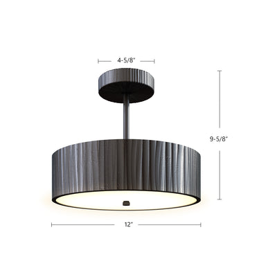 Kensington 12-in Steel Semi-Flush Mount