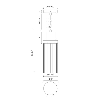 Kent 5-in Steel Pendant