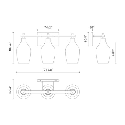Kingsley 22-in Steel Vanity Light