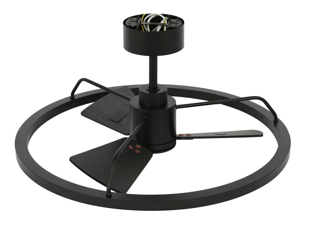 28 Inch 1 Light LED DC Black Fan with Remote