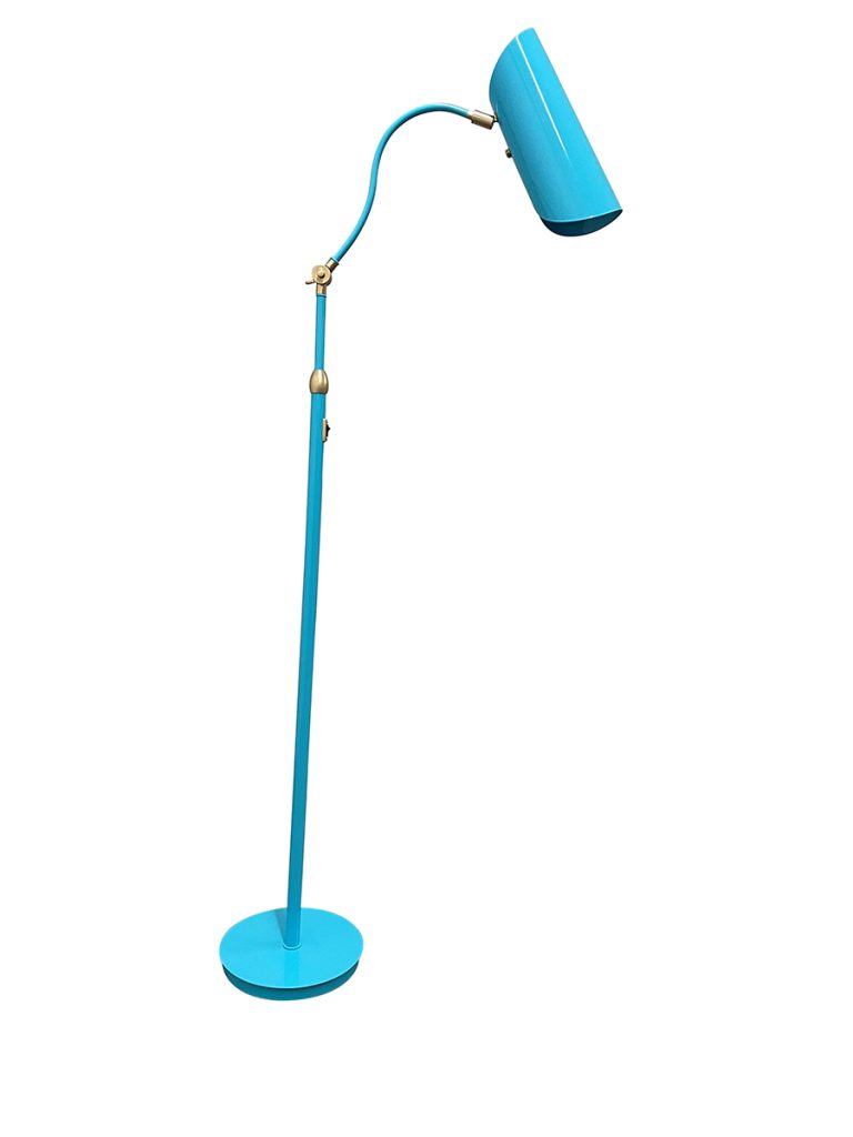 48-inch Logan Azure Satin Brass Floor Lamp