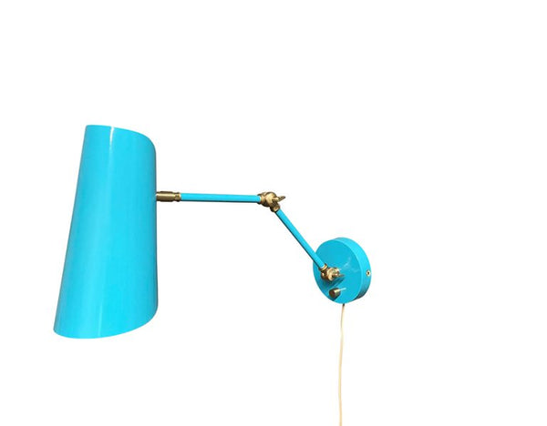 5.5-inch Logan Azure Satin Brass Wall Swing Lamp