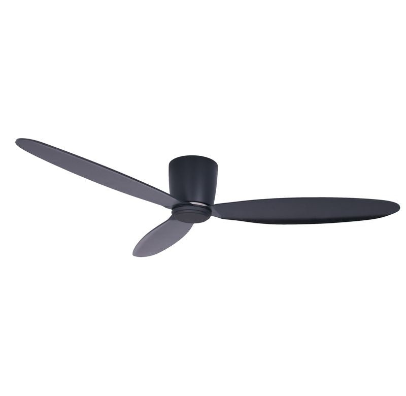 52 Inch DC Black Fan with Remote and Black Blades