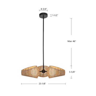 Lanai 3 Head Steel Chandelier
