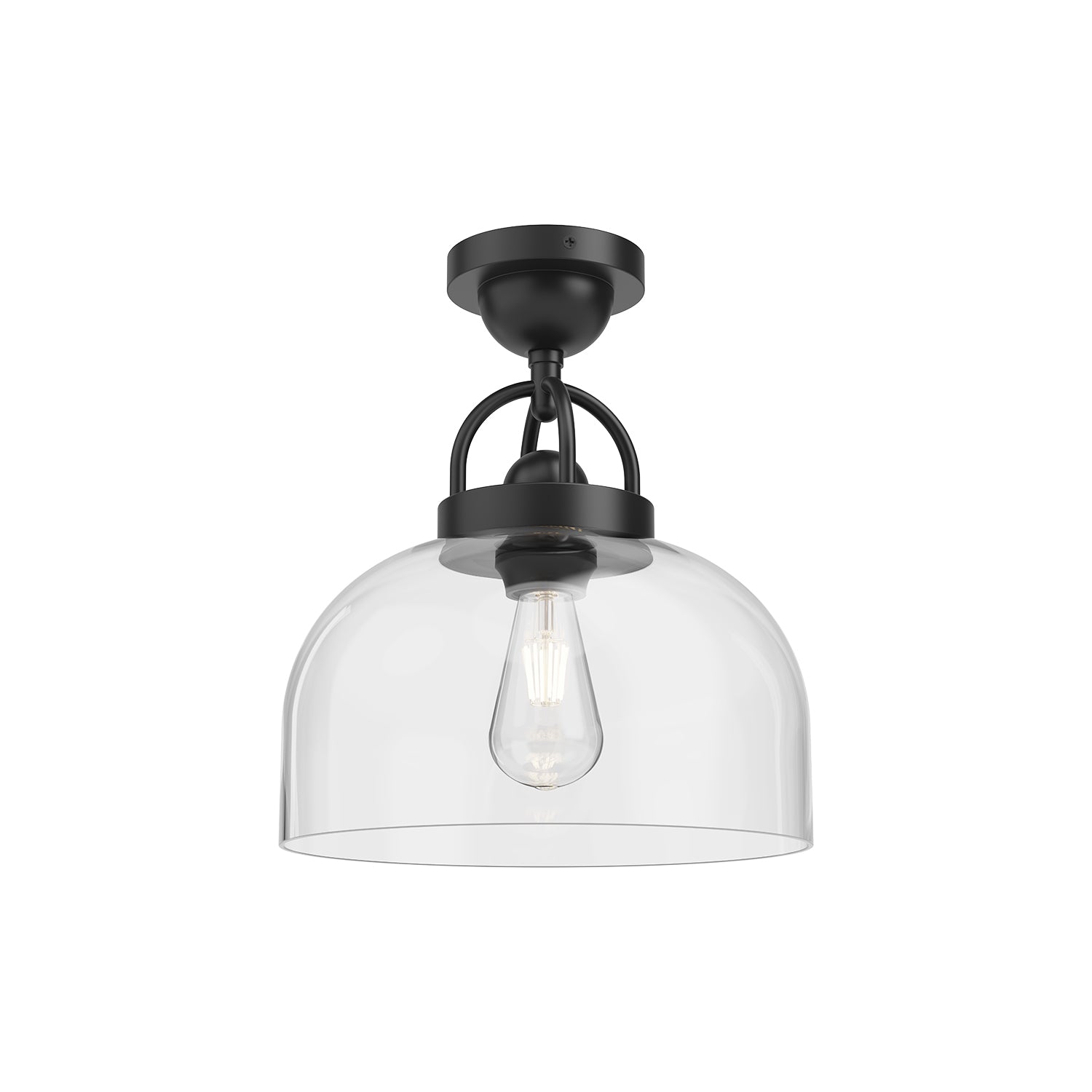 Lancaster 12-in Steel Semi-Flush Mount