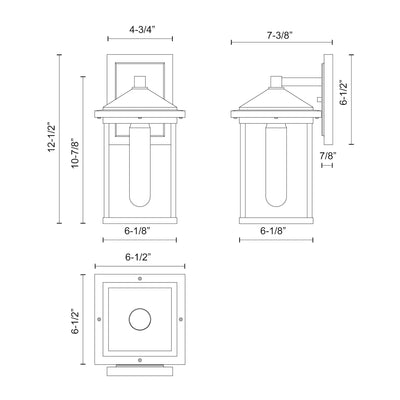 Larchmont 6-in Steel Outdoor Wall Sconce